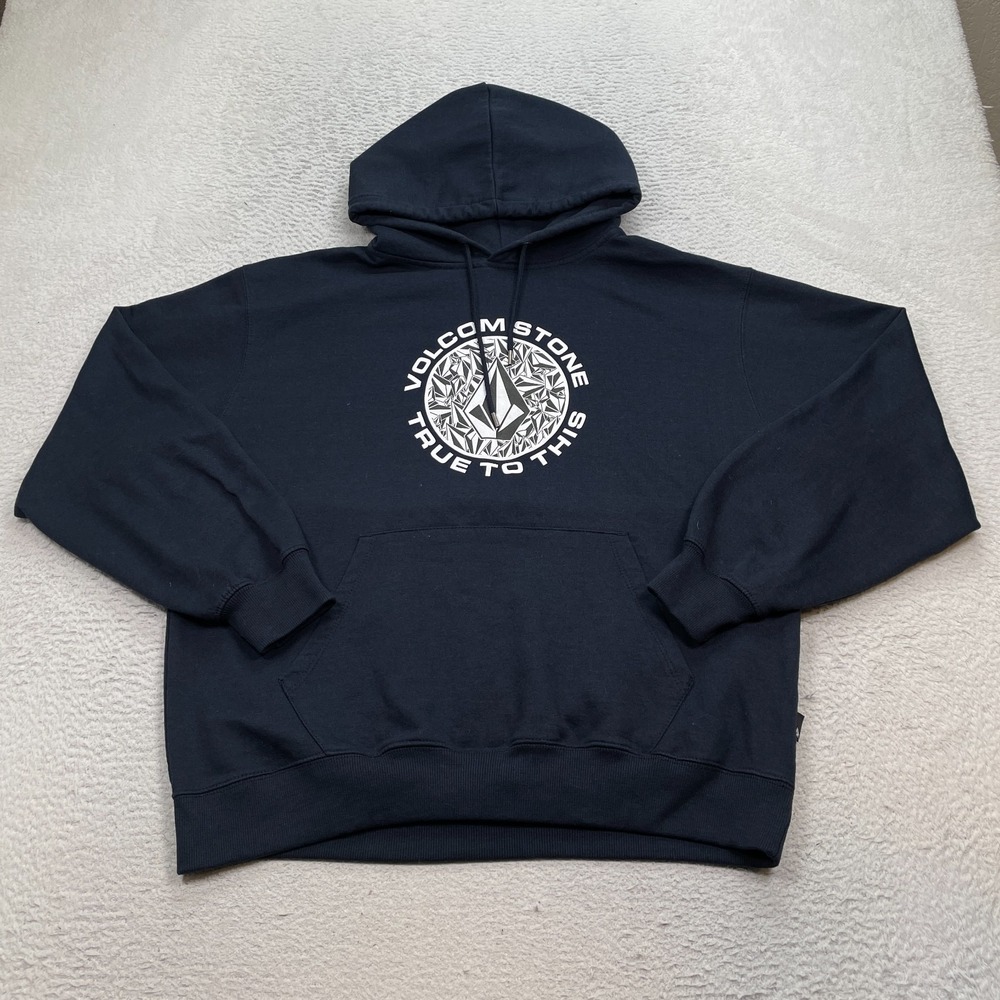 Volcom Hoodie Men's Size Large Volcom Stone Logo Blue Sweater